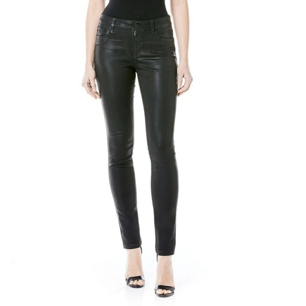 Level 99 Black Coated Shiny Slim Fit Jean leggings